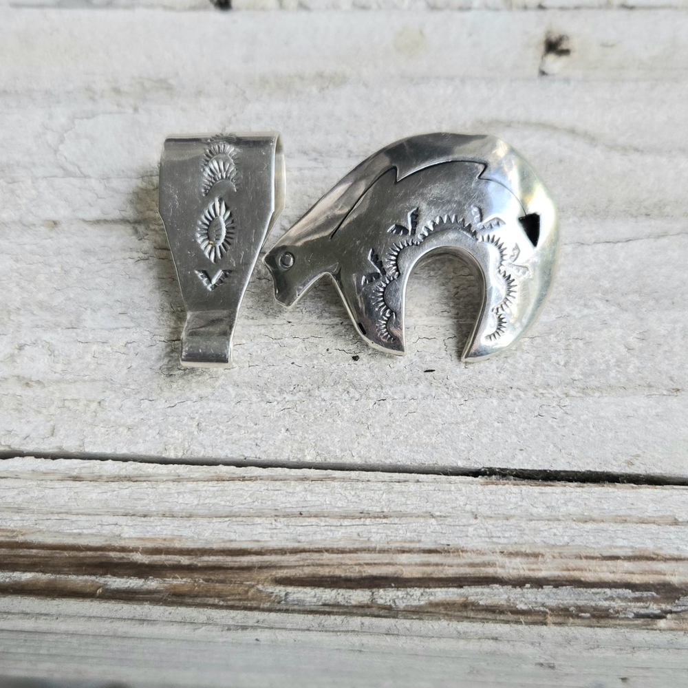 Sterling Silver Native American Delgarito Signed Pendant